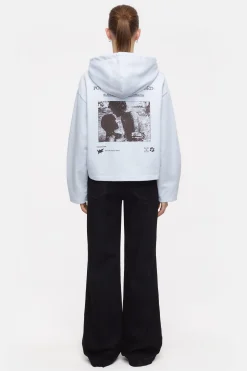 CLOSED Sweatshirts>Bijgesneden Hoodie Met Print Zacht Blauw