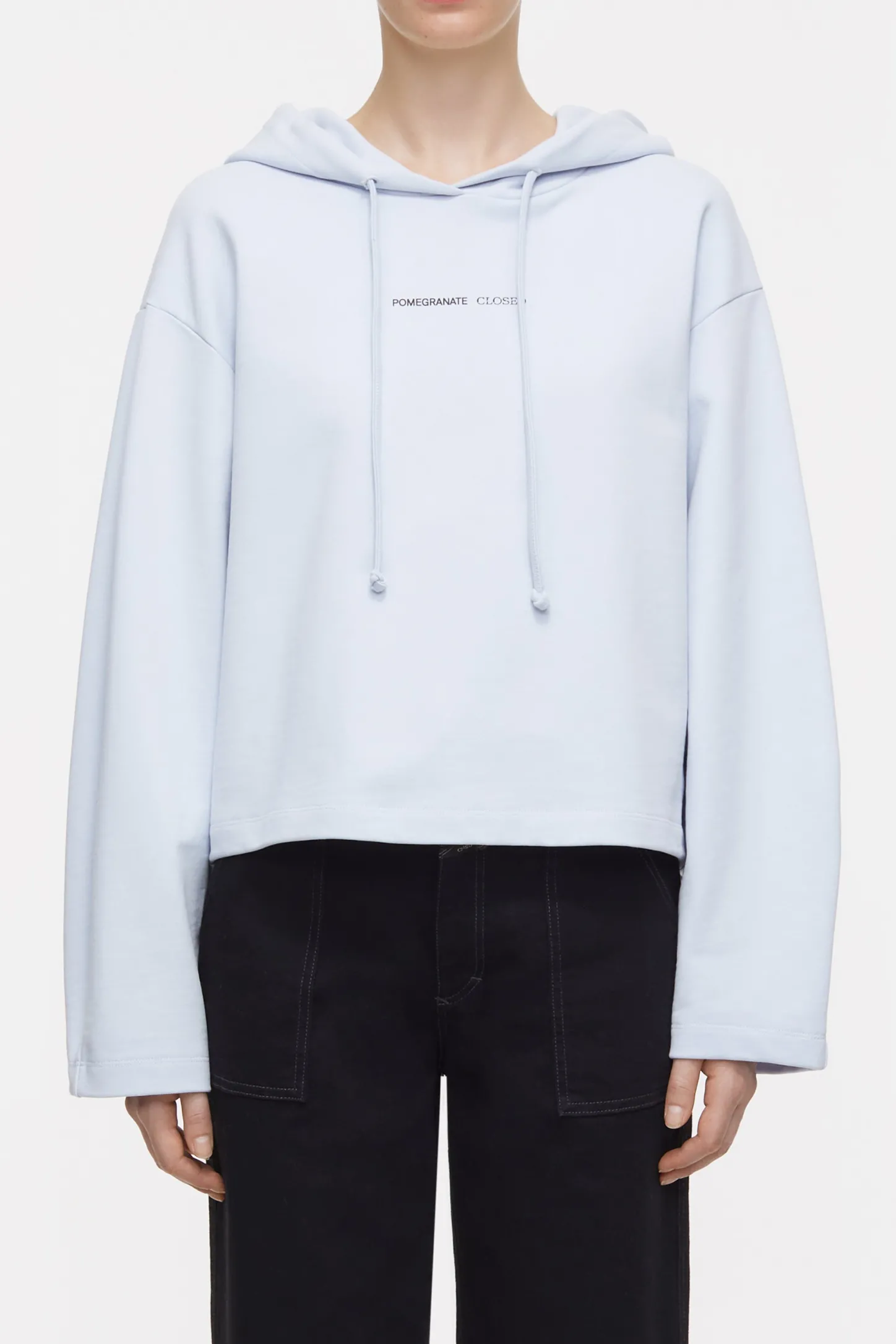 CLOSED Sweatshirts>Bijgesneden Hoodie Met Print Zacht Blauw