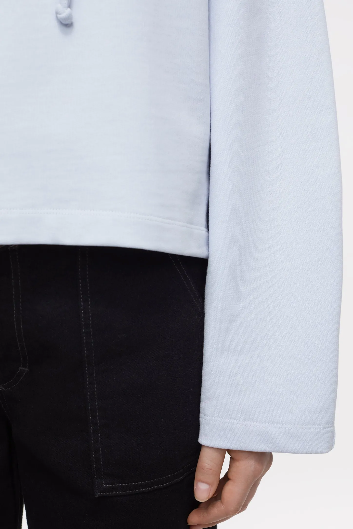 CLOSED Sweatshirts>Bijgesneden Hoodie Met Print Zacht Blauw