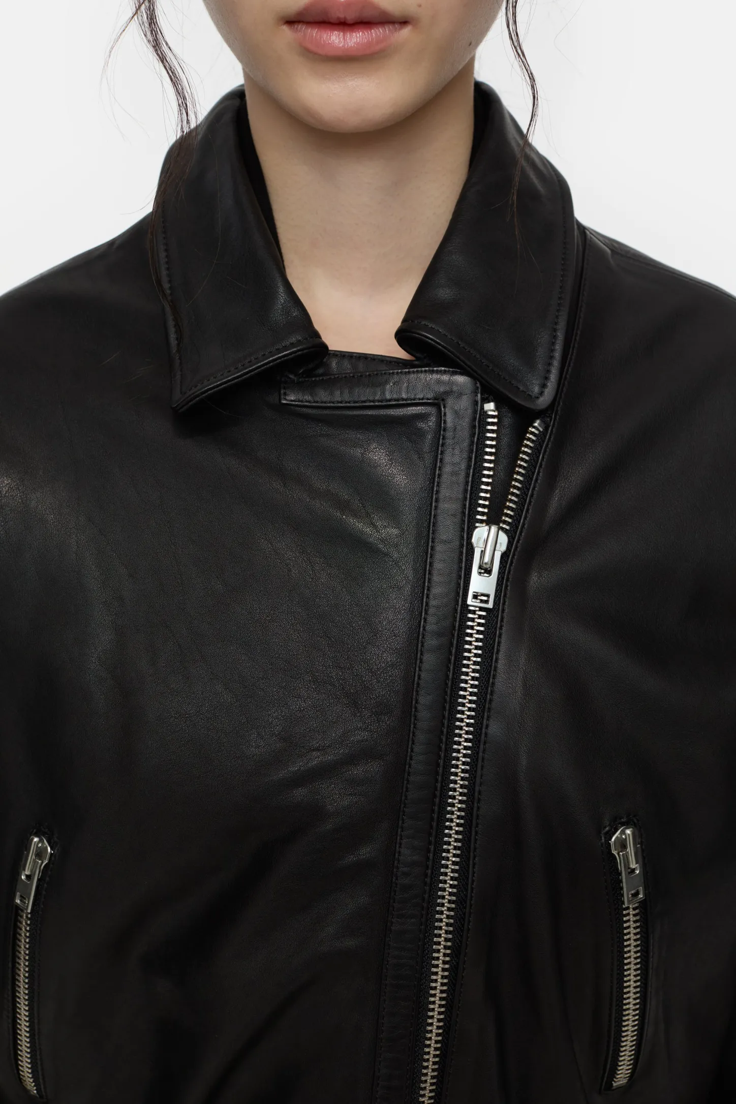 CLOSED Jassen En Jassen>Bikerjack Leren Zwart