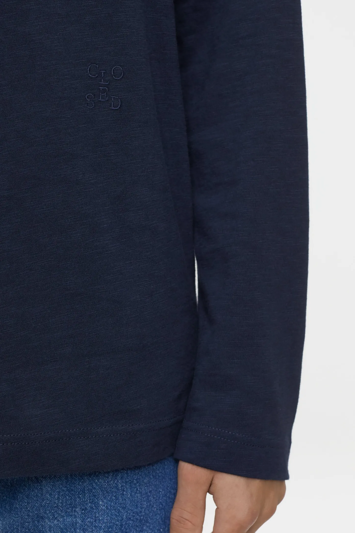 CLOSED T-Shirts>Biologische Katoenen Lange Mouwen Donkere Nacht