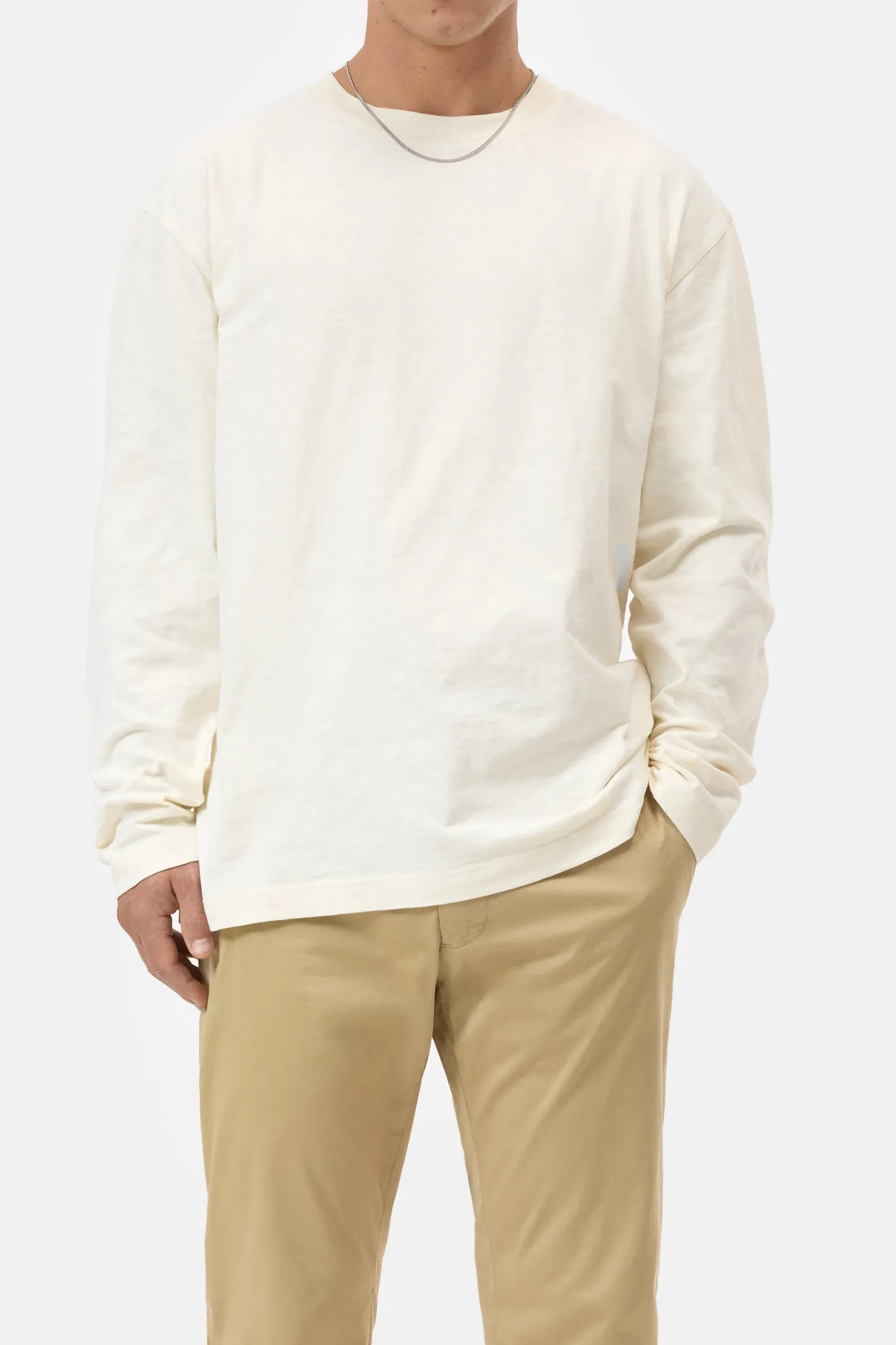 CLOSED T-Shirts>Biologische Katoenen Lange Mouwen Ivoor