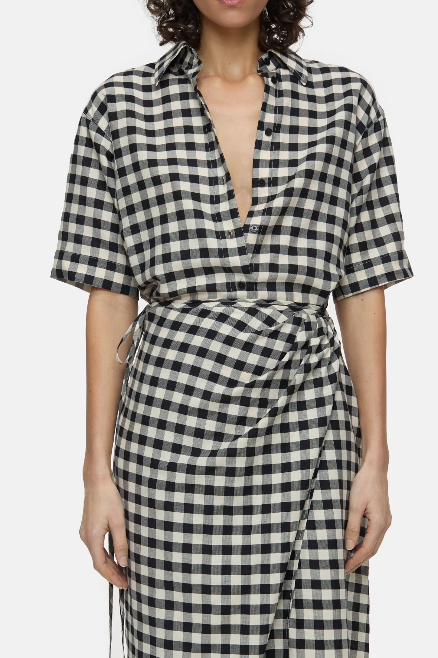 CLOSED Overhemden En Blouses>Blouse Met Vichy-Patroon Zwart