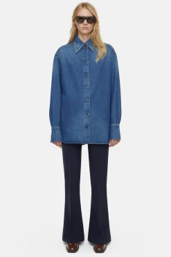 CLOSED Overhemden En Blouses>Boxy Denim Overhemd Donkerblauw