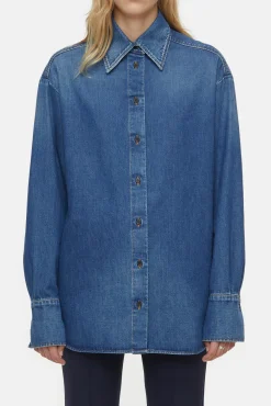CLOSED Overhemden En Blouses>Boxy Denim Overhemd Donkerblauw