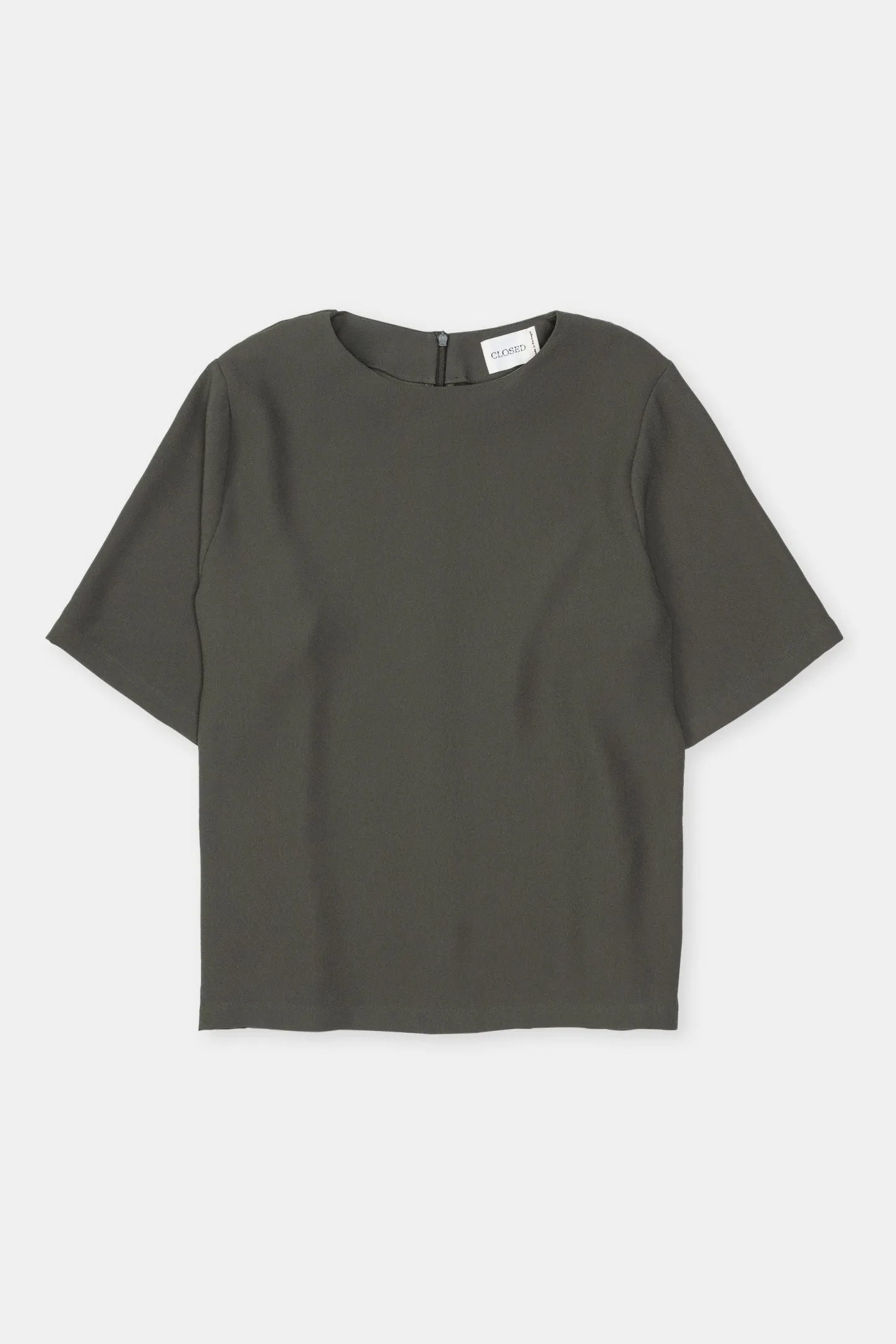 CLOSED Overhemden En Blouses>Crepeoverhemd Groen Onkruid