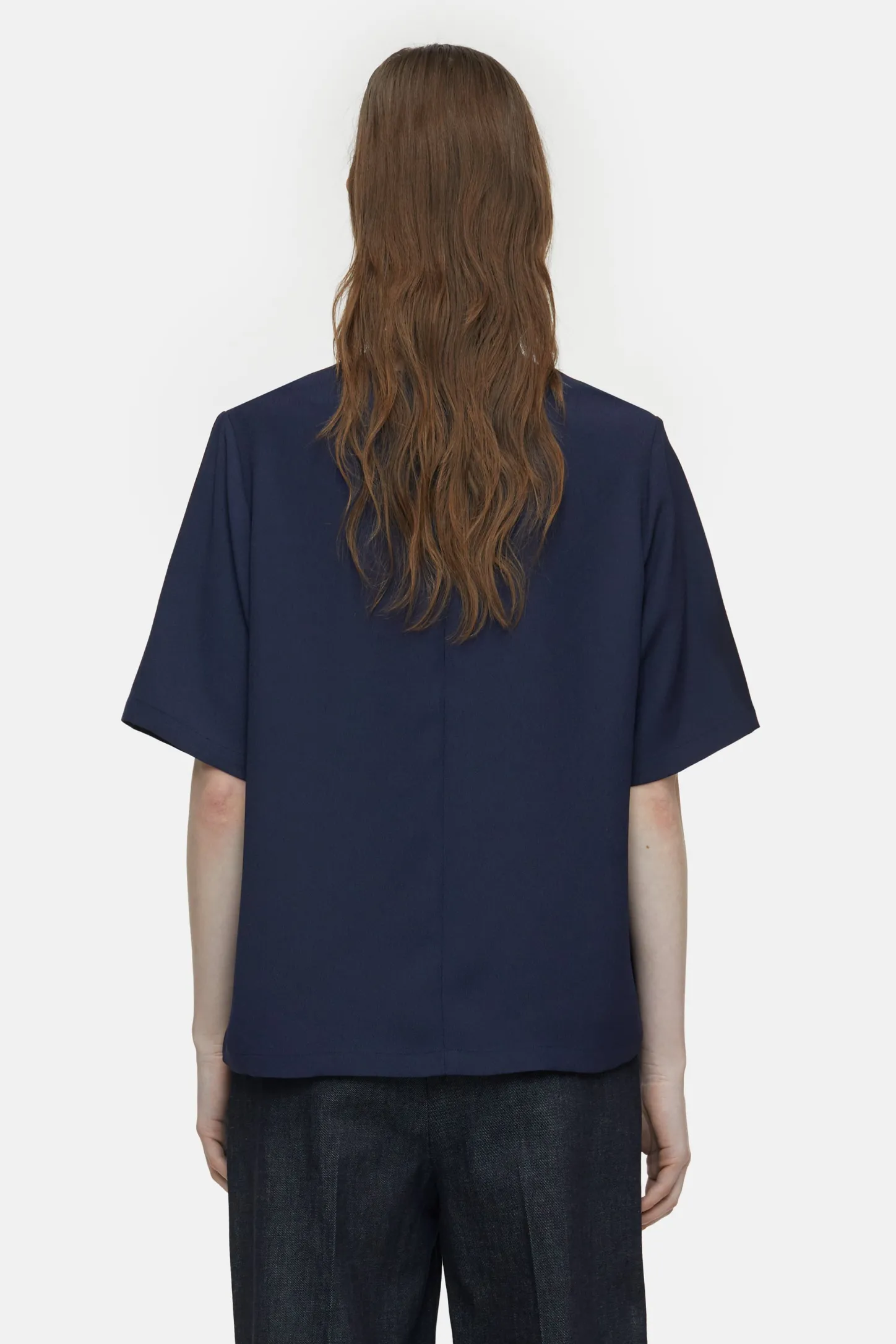 CLOSED Overhemden En Blouses>Crepeoverhemd Donkere Nacht