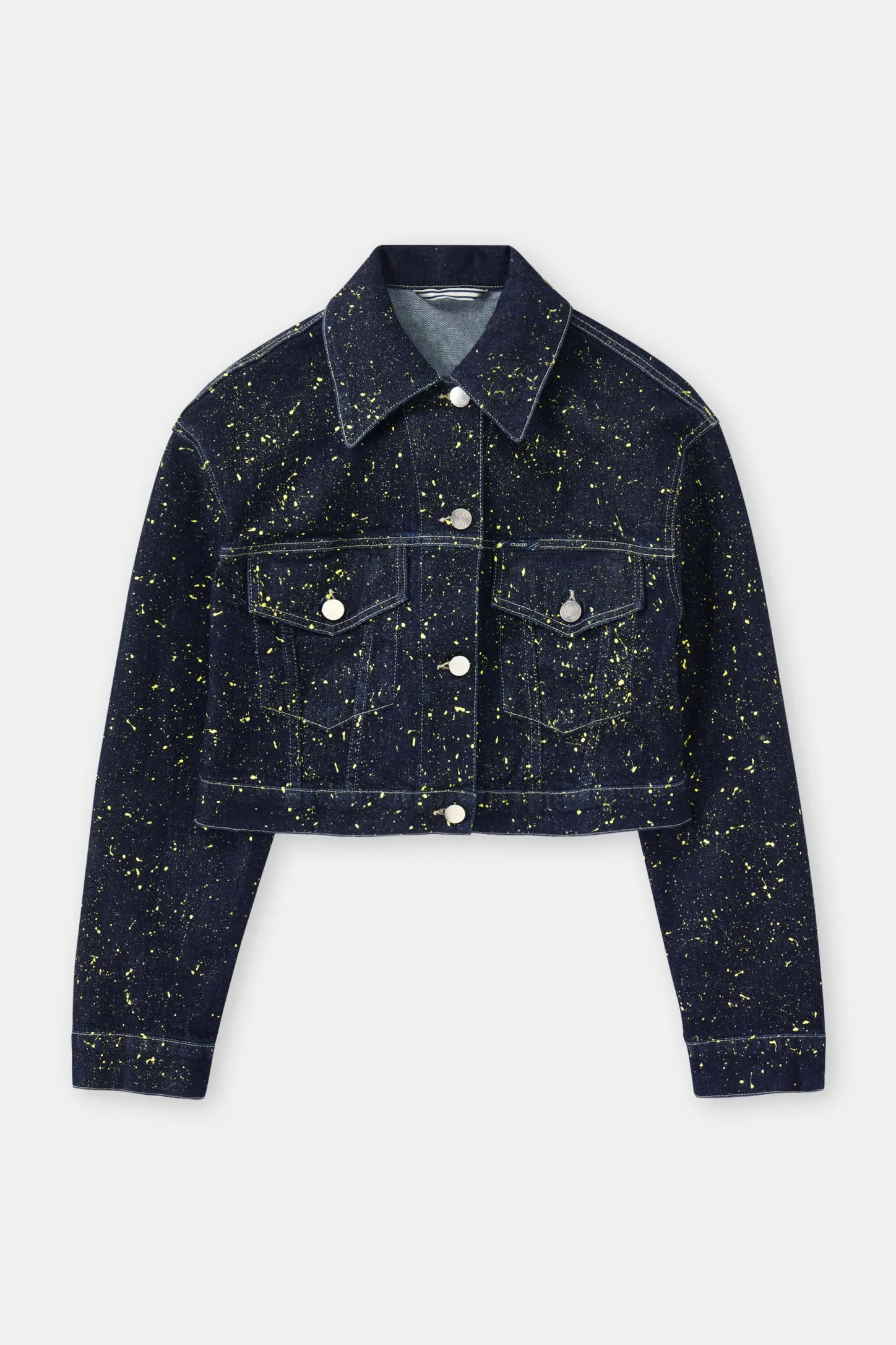 CLOSED Jassen En Jassen>Denim Jack Met Kleurspattenafwerking Primair Geel