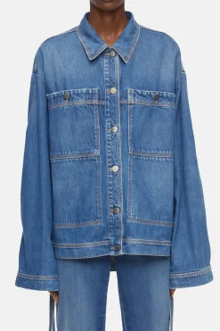 CLOSED Overhemden En Blouses>Denim Overshirt Midden Blauw