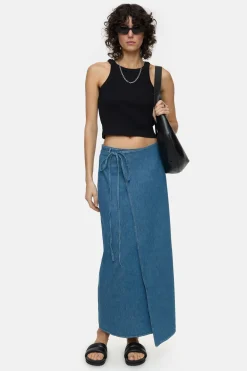 CLOSED Rokken>Denim Wikkelrok Midden Blauw