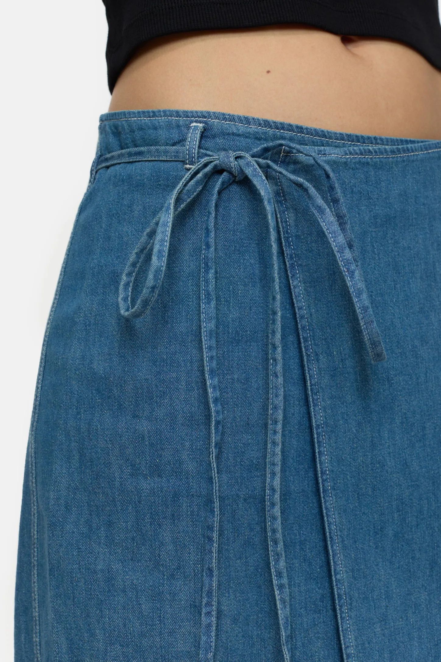 CLOSED Rokken>Denim Wikkelrok Midden Blauw
