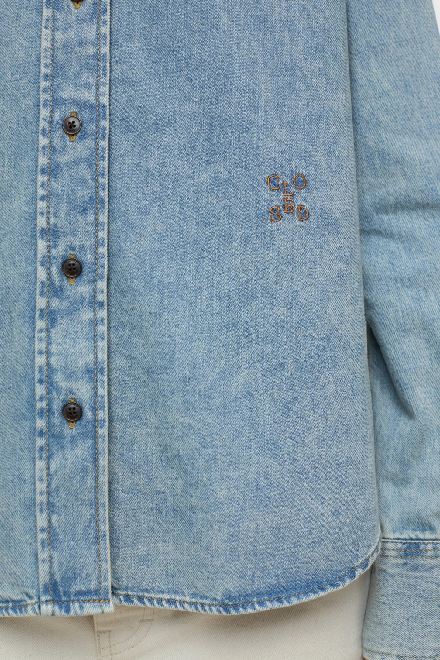 CLOSED Overhemden En Blouses>Denimoverhemd Midden Blauw