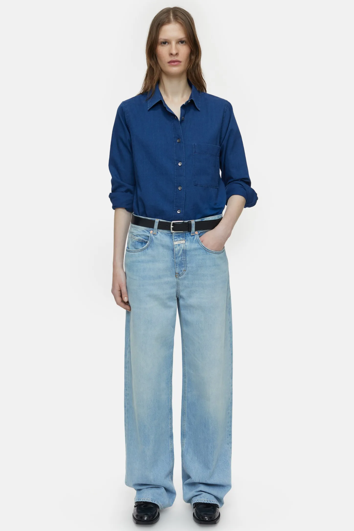 CLOSED Overhemden En Blouses>Denimoverhemd Donkerblauw