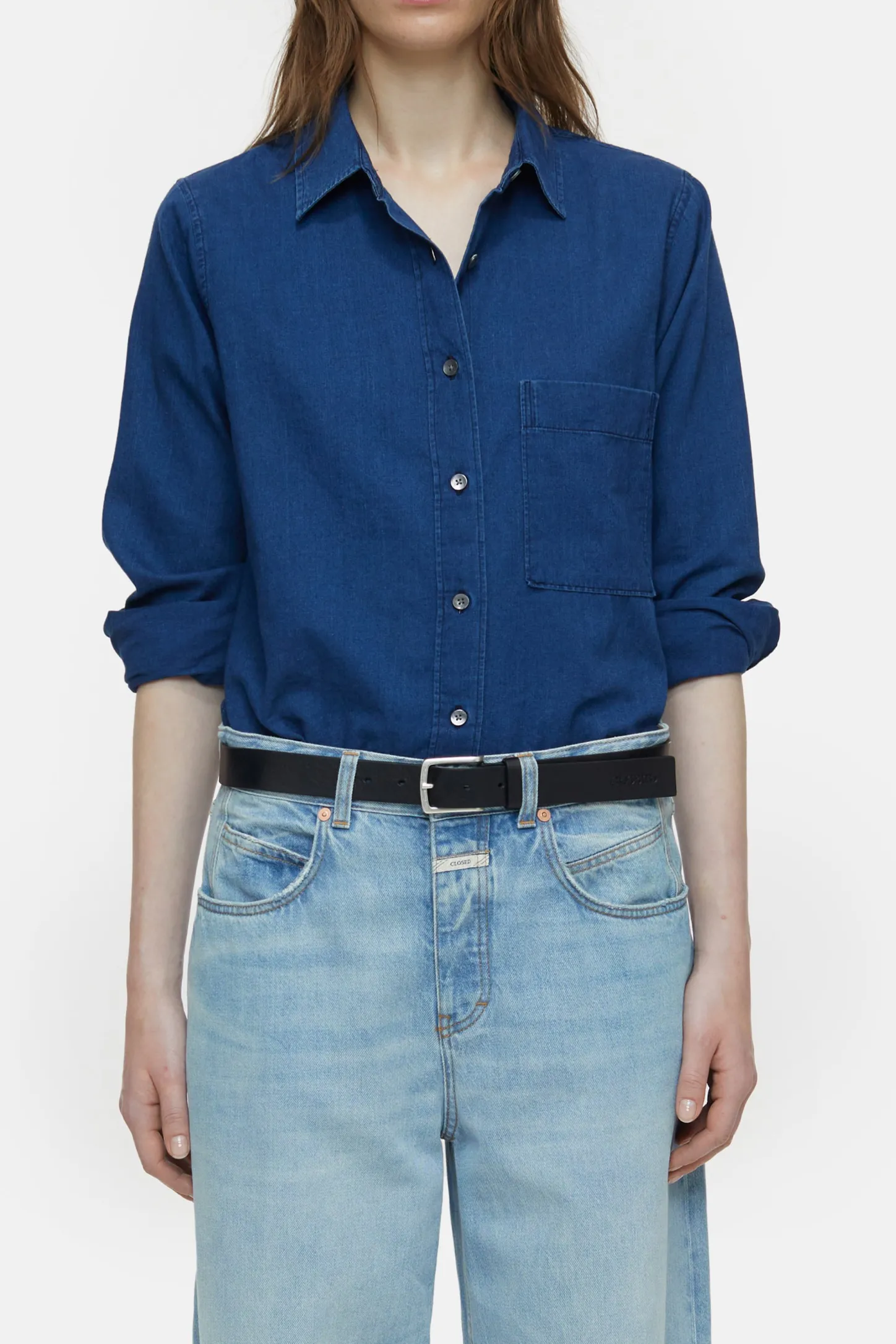 CLOSED Overhemden En Blouses>Denimoverhemd Donkerblauw