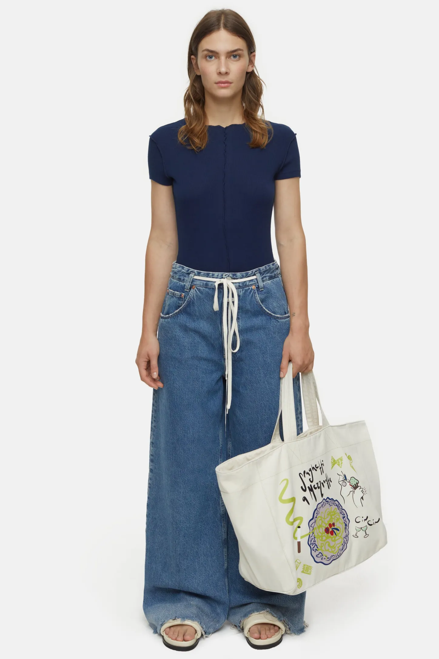 CLOSED T-Shirts>Fijne Ribtop Blauwe Ruimte