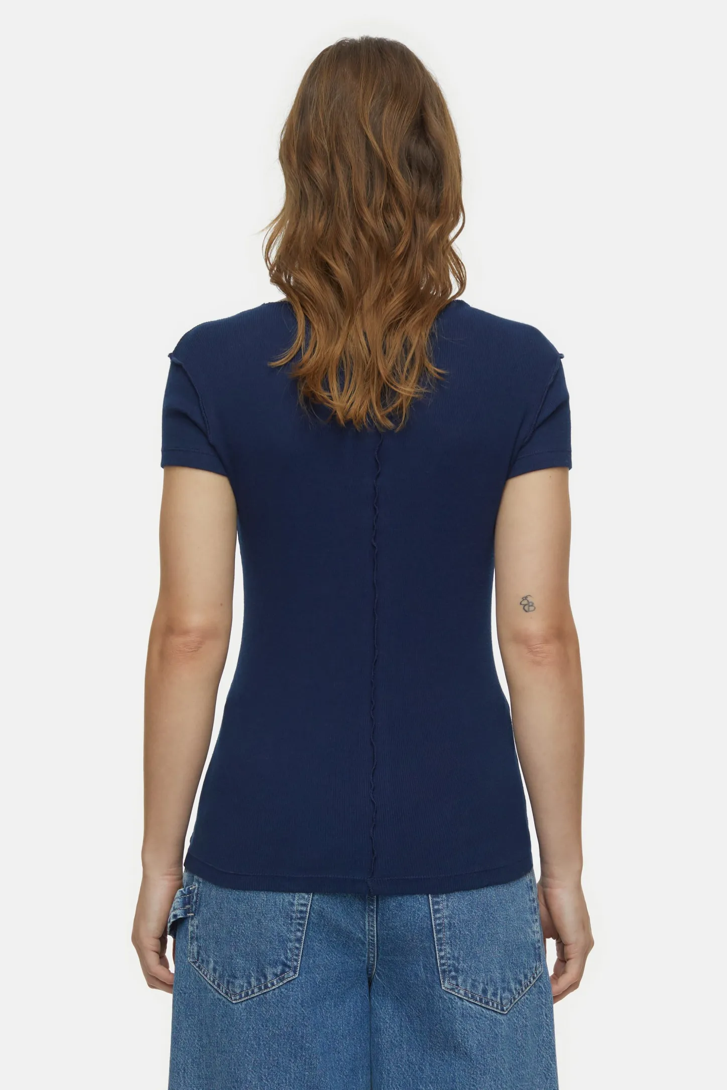 CLOSED T-Shirts>Fijne Ribtop Blauwe Ruimte
