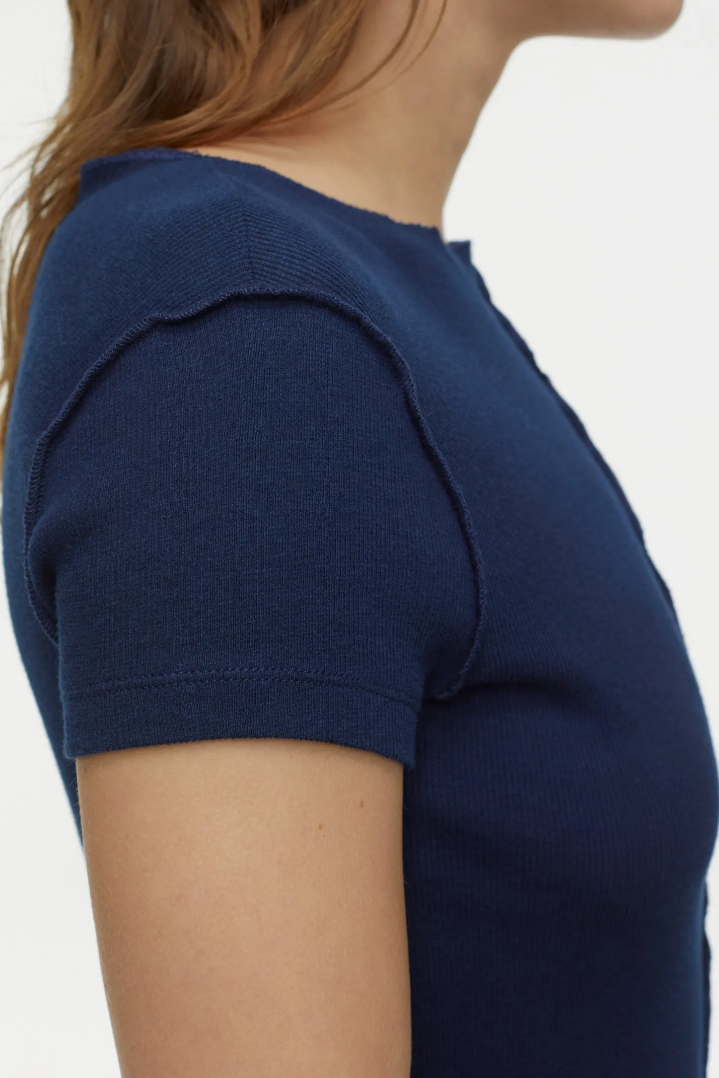 CLOSED T-Shirts>Fijne Ribtop Blauwe Ruimte