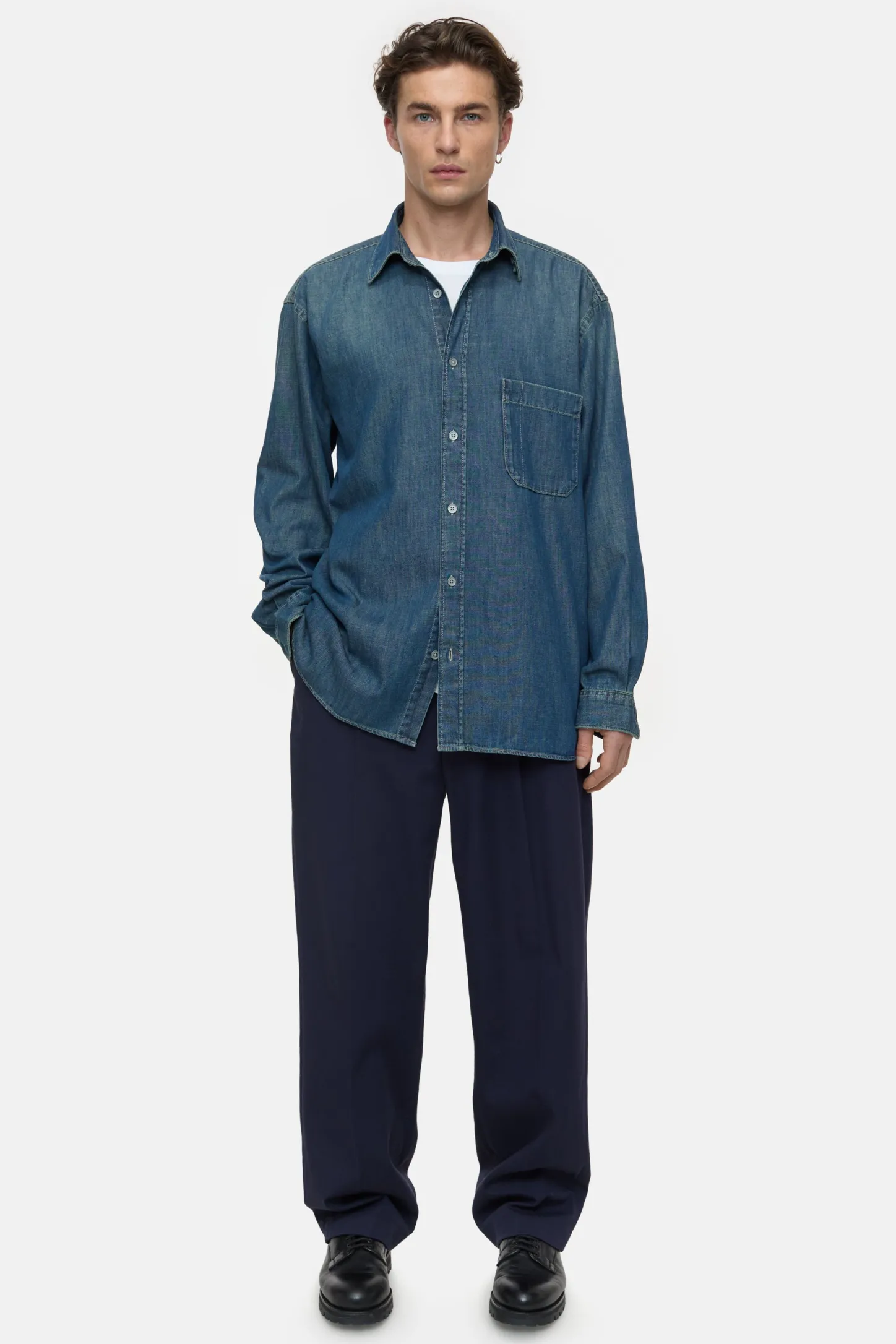 CLOSED Overhemden>Formeel Legershirt Donkerblauw