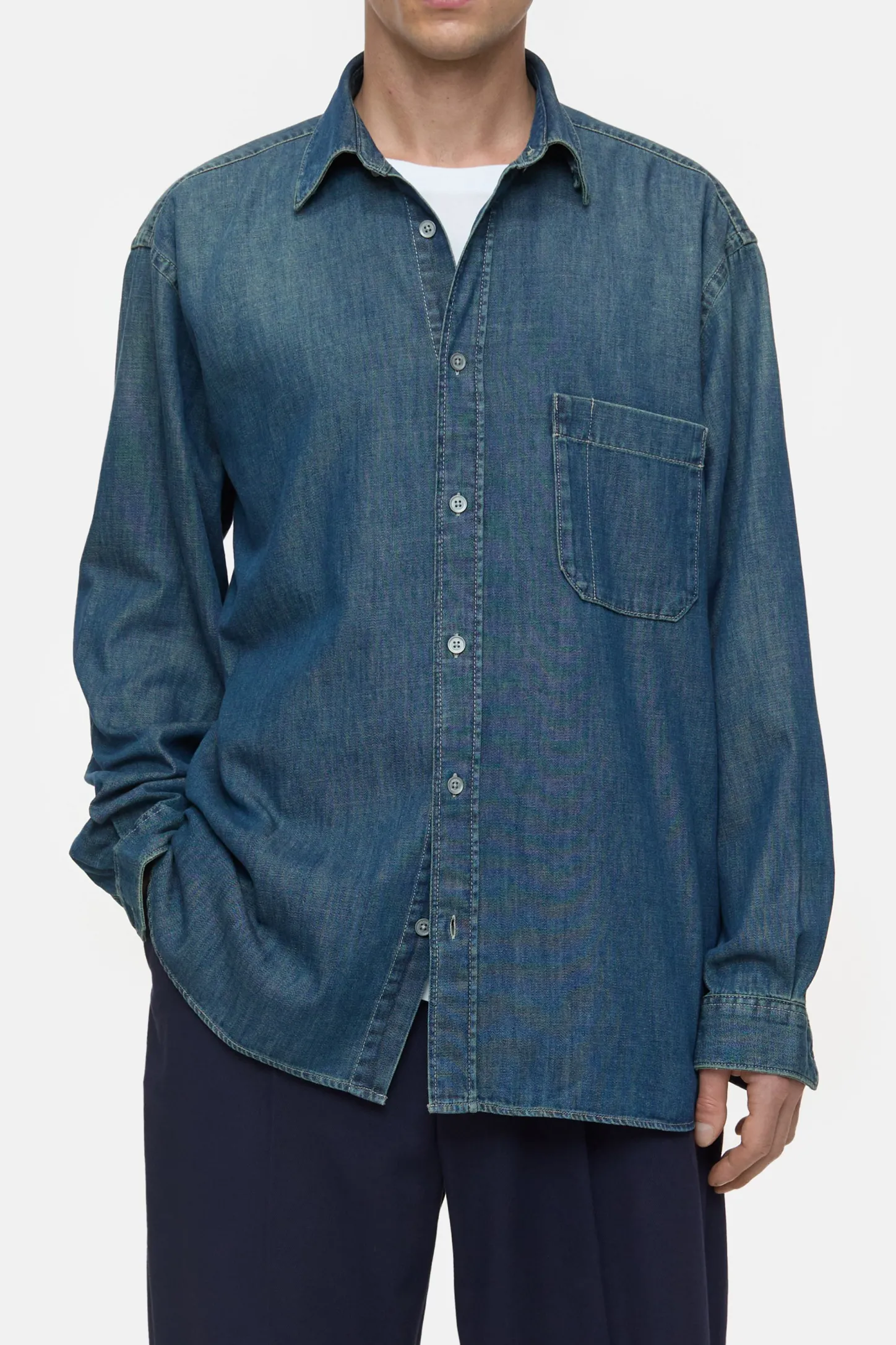 CLOSED Overhemden>Formeel Legershirt Donkerblauw