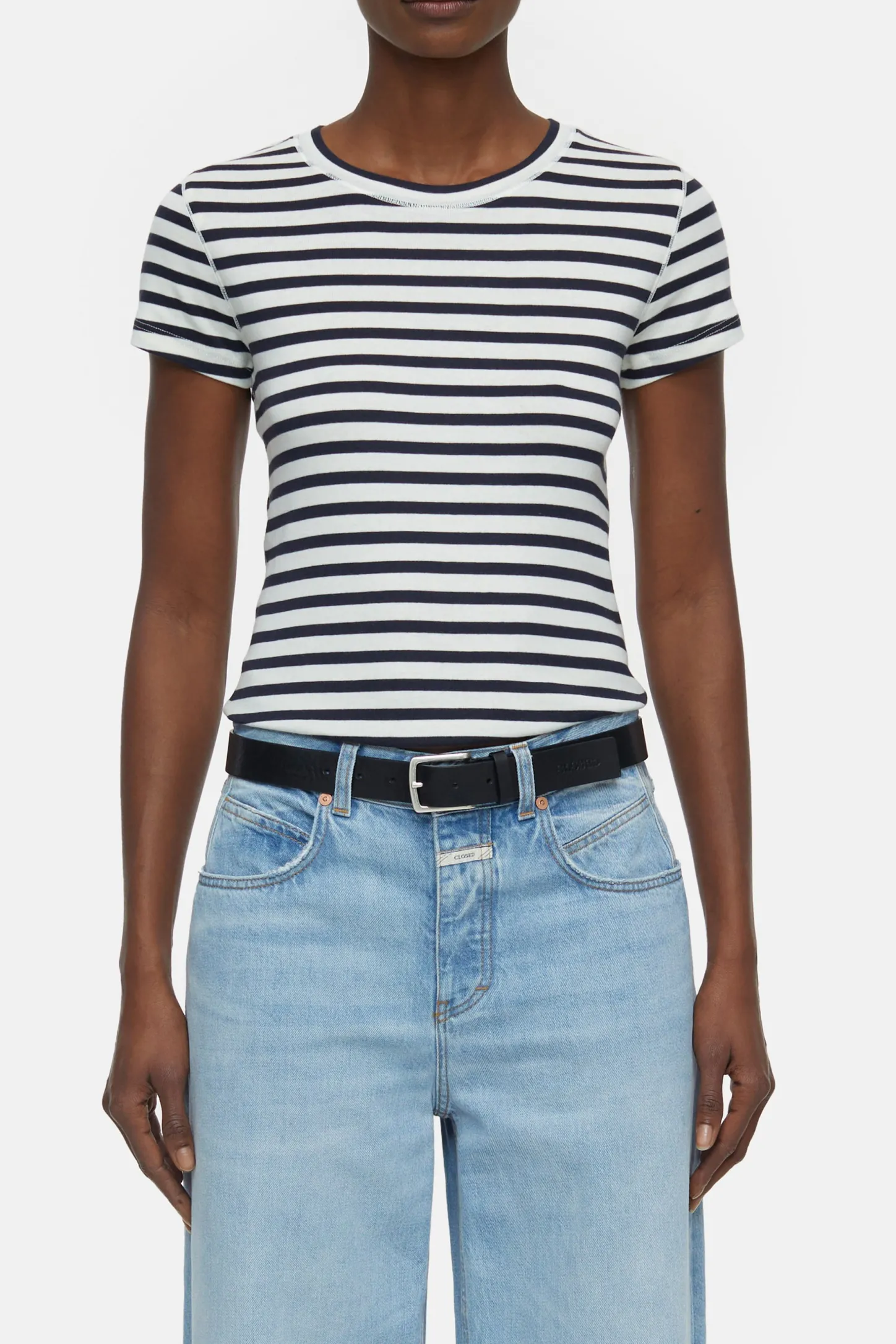 CLOSED T-Shirts>Gestreept T-Shirt Donkere Nacht