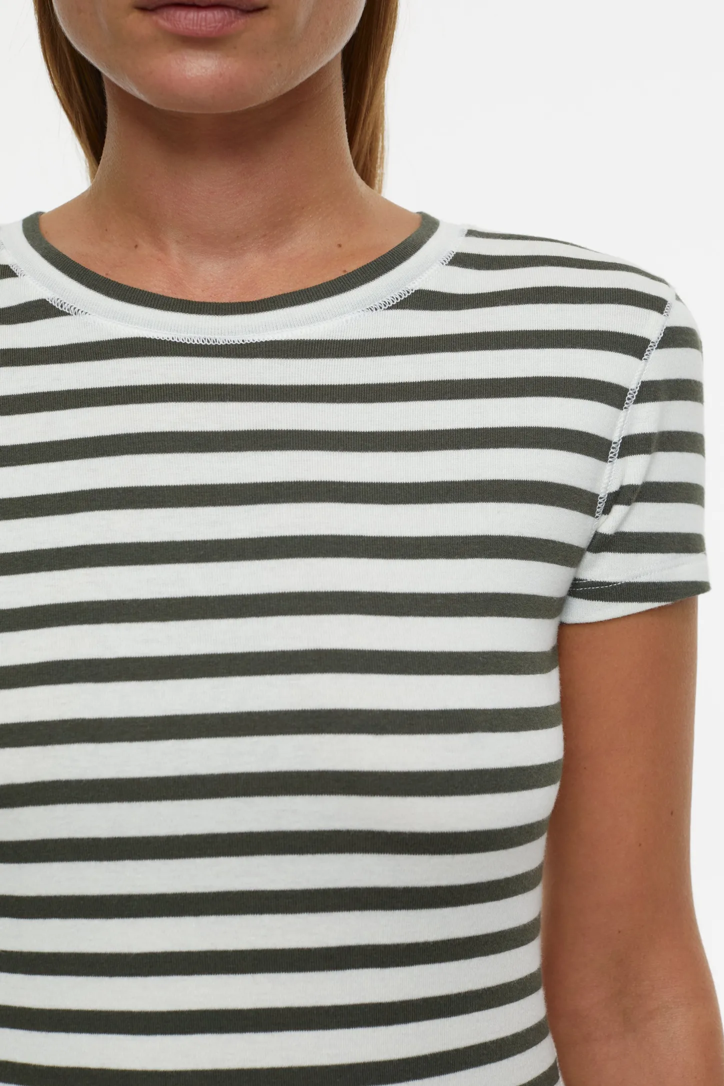 CLOSED T-Shirts>Gestreept T-Shirt Groen Onkruid