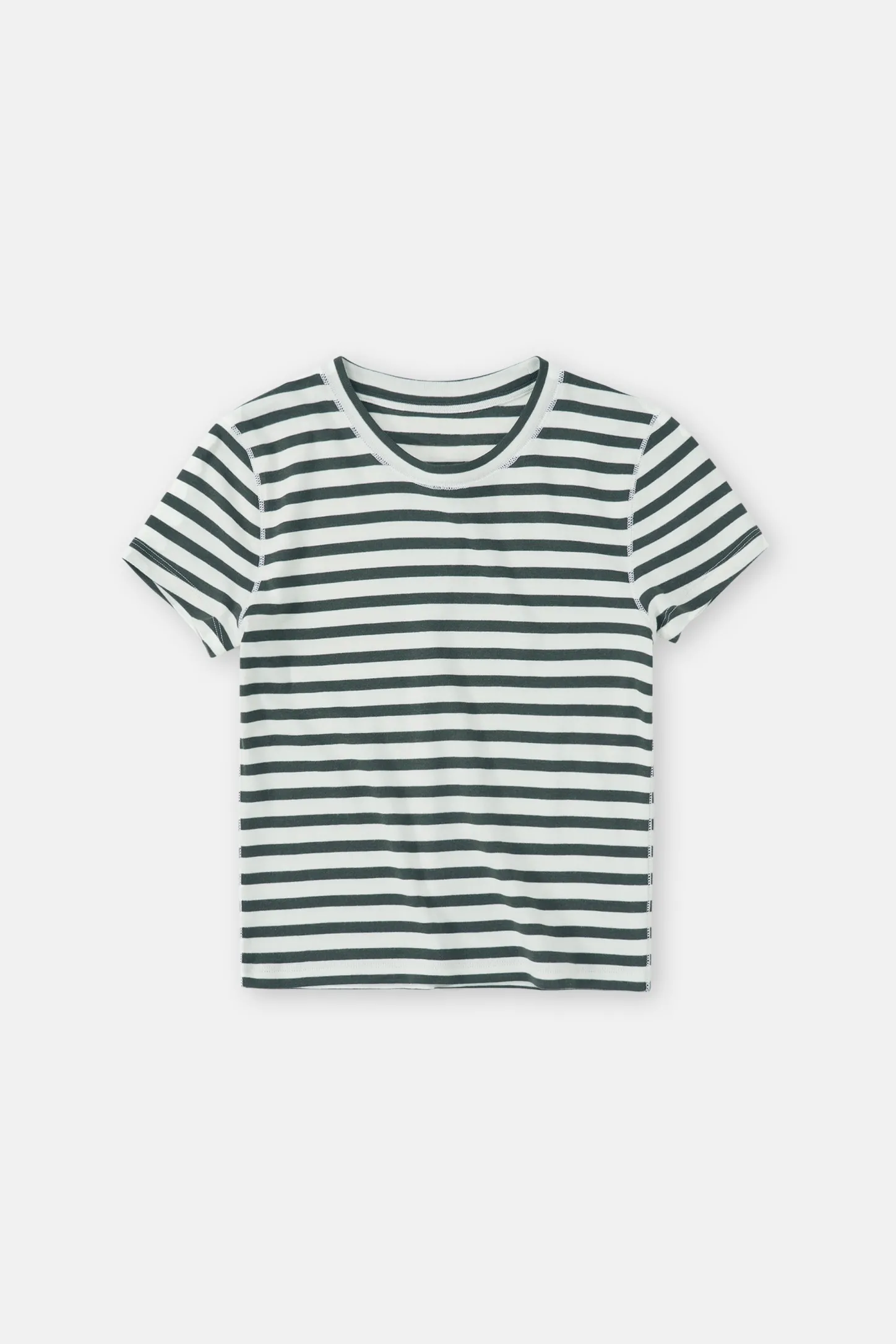 CLOSED T-Shirts>Gestreept T-Shirt Groen Onkruid