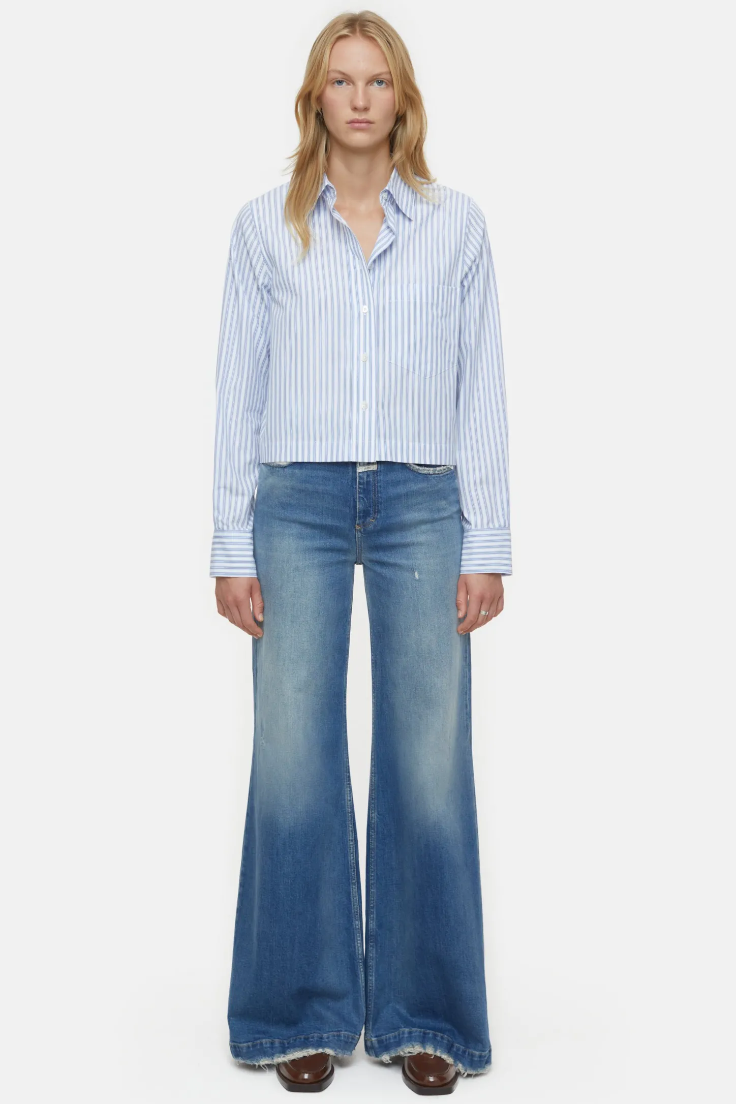 CLOSED Overhemden En Blouses>Gestreepte Blouse Blauwe Horizon