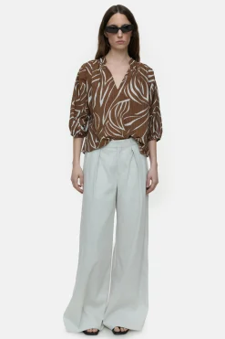 CLOSED Overhemden En Blouses>Gestructureerde Blouse Arabica-Espresso