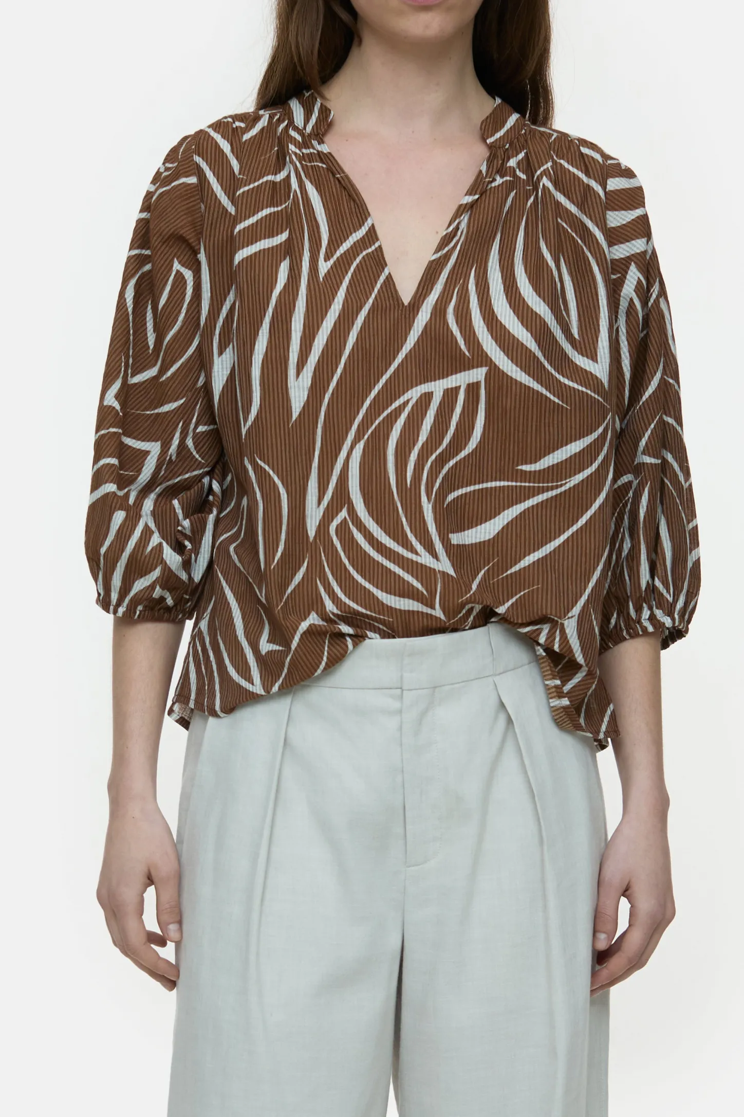 CLOSED Overhemden En Blouses>Gestructureerde Blouse Arabica-Espresso