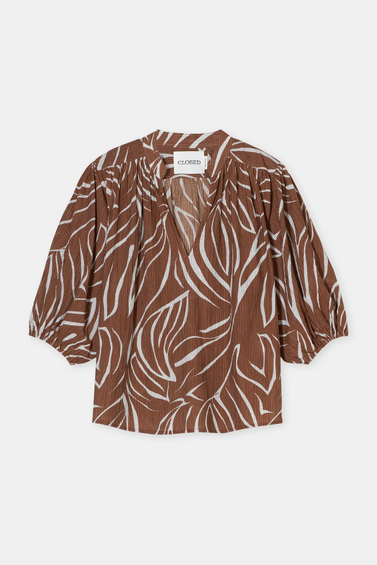 CLOSED Overhemden En Blouses>Gestructureerde Blouse Arabica-Espresso
