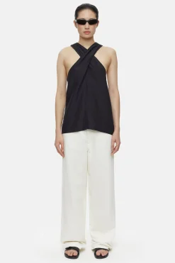 CLOSED Overhemden En Blouses>Halter Nek Top Zwart