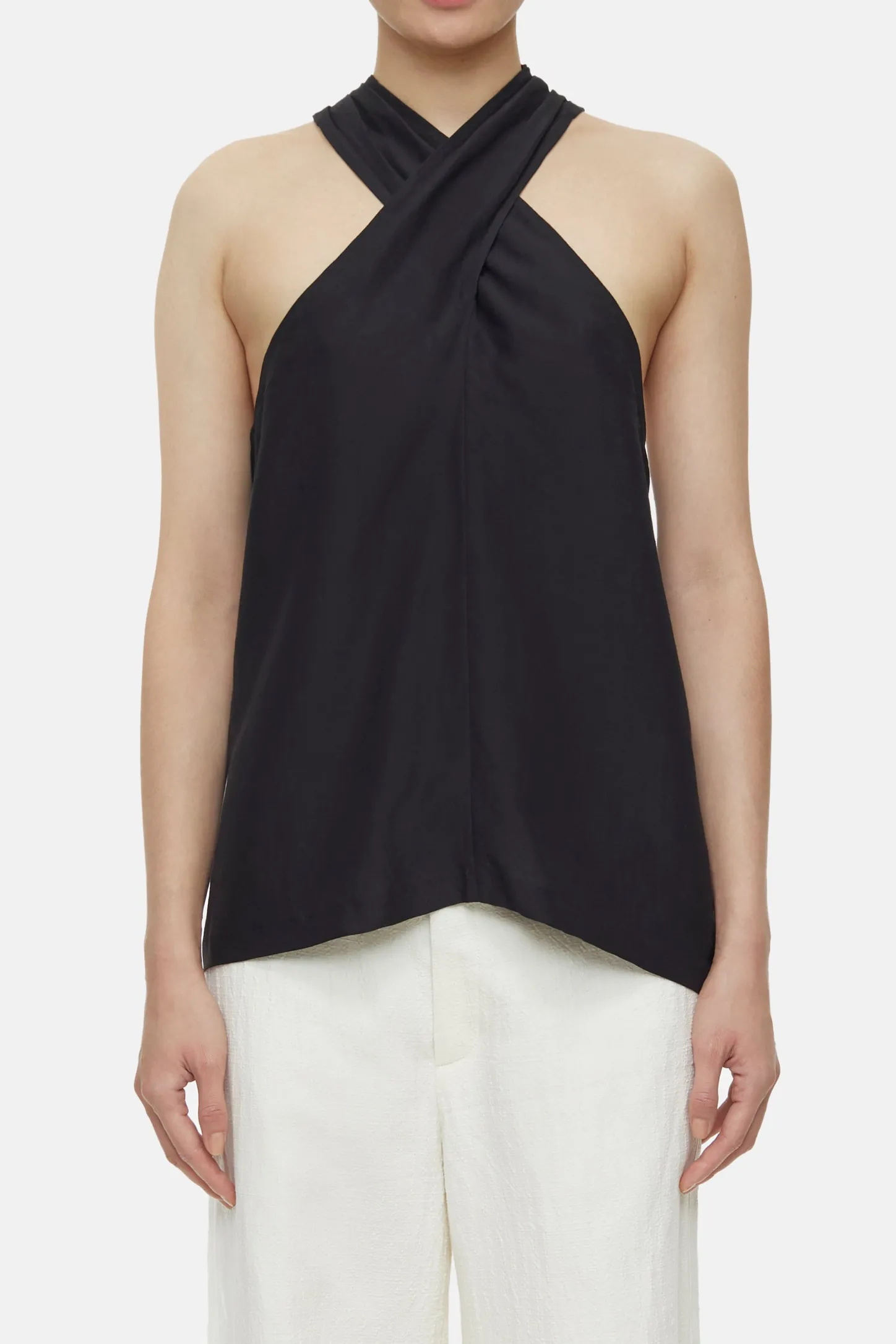 CLOSED Overhemden En Blouses>Halter Nek Top Zwart
