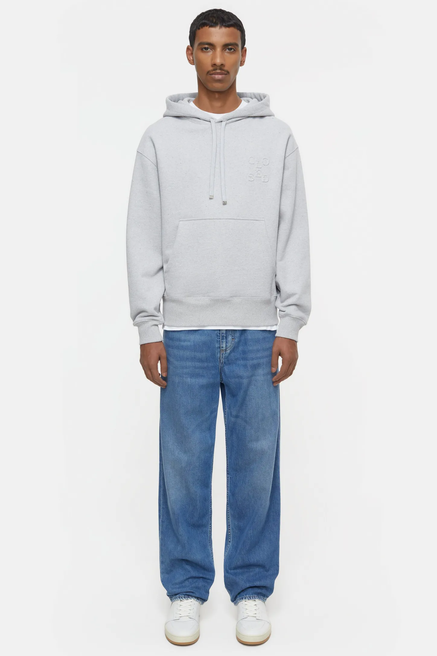 CLOSED Sweatshirts>Hoodie Met Logo Mist Grijs
