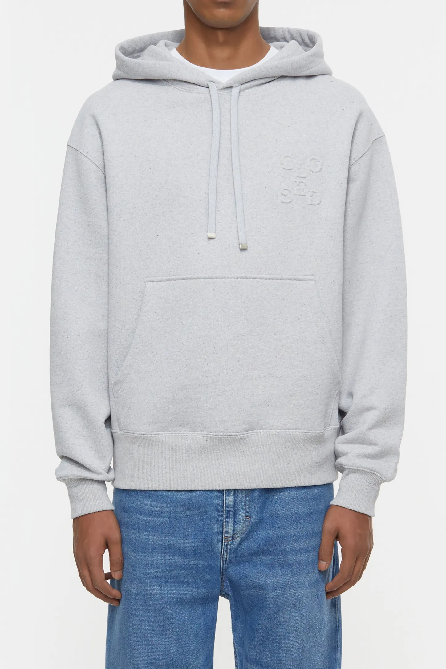 CLOSED Sweatshirts>Hoodie Met Logo Mist Grijs