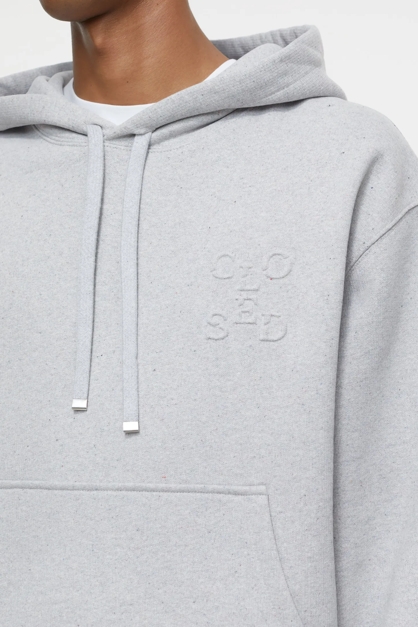 CLOSED Sweatshirts>Hoodie Met Logo Mist Grijs