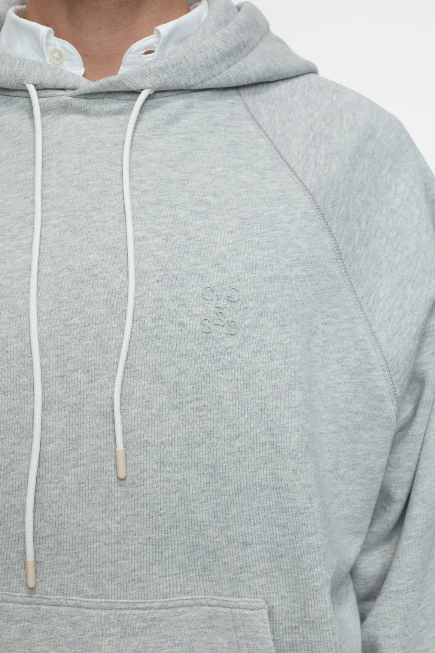 CLOSED Sweatshirts>Hoodie Met Logo Lichtgrijs Gemeleerd