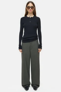 CLOSED T-Shirts>Kasjmiermix Met Lange Mouwen Zwart