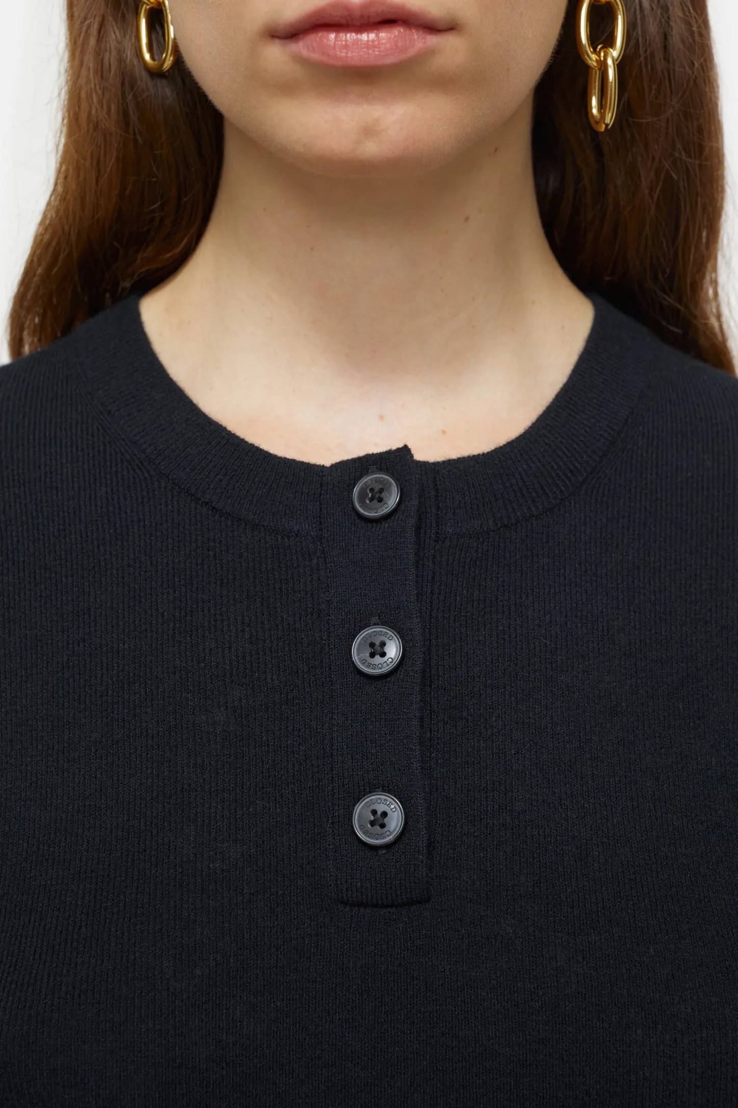 CLOSED T-Shirts>Kasjmiermix Met Lange Mouwen Zwart