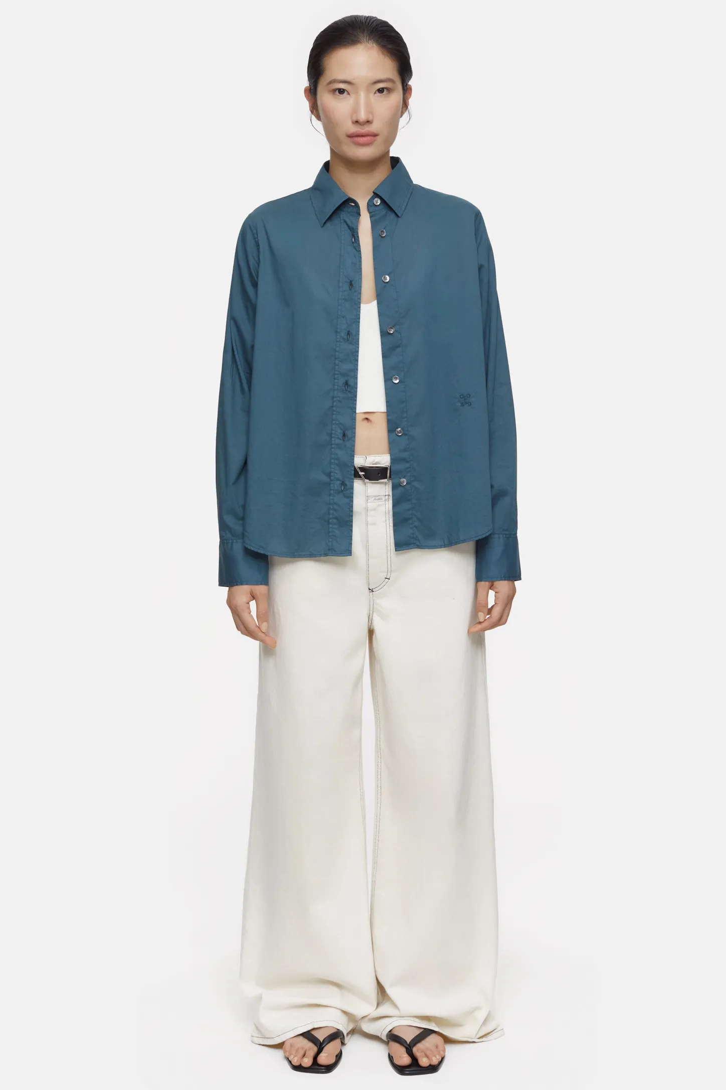 CLOSED Overhemden En Blouses>Katoenen Blouse Middernacht Meer