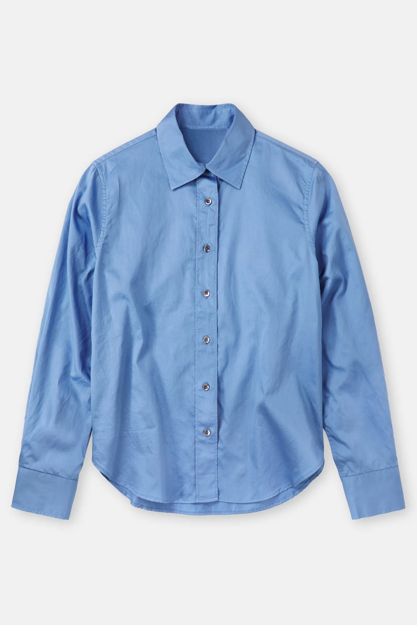 CLOSED Overhemden En Blouses>Katoenen Satijnen Blouse Blauwe Horizon