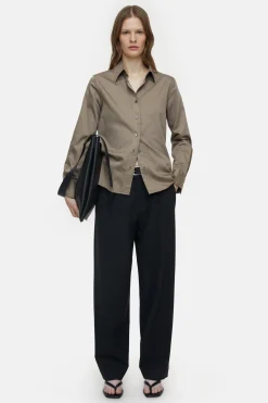 CLOSED Overhemden En Blouses>Katoenen Satijnen Blouse Malen