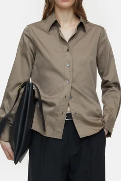 CLOSED Overhemden En Blouses>Katoenen Satijnen Blouse Malen