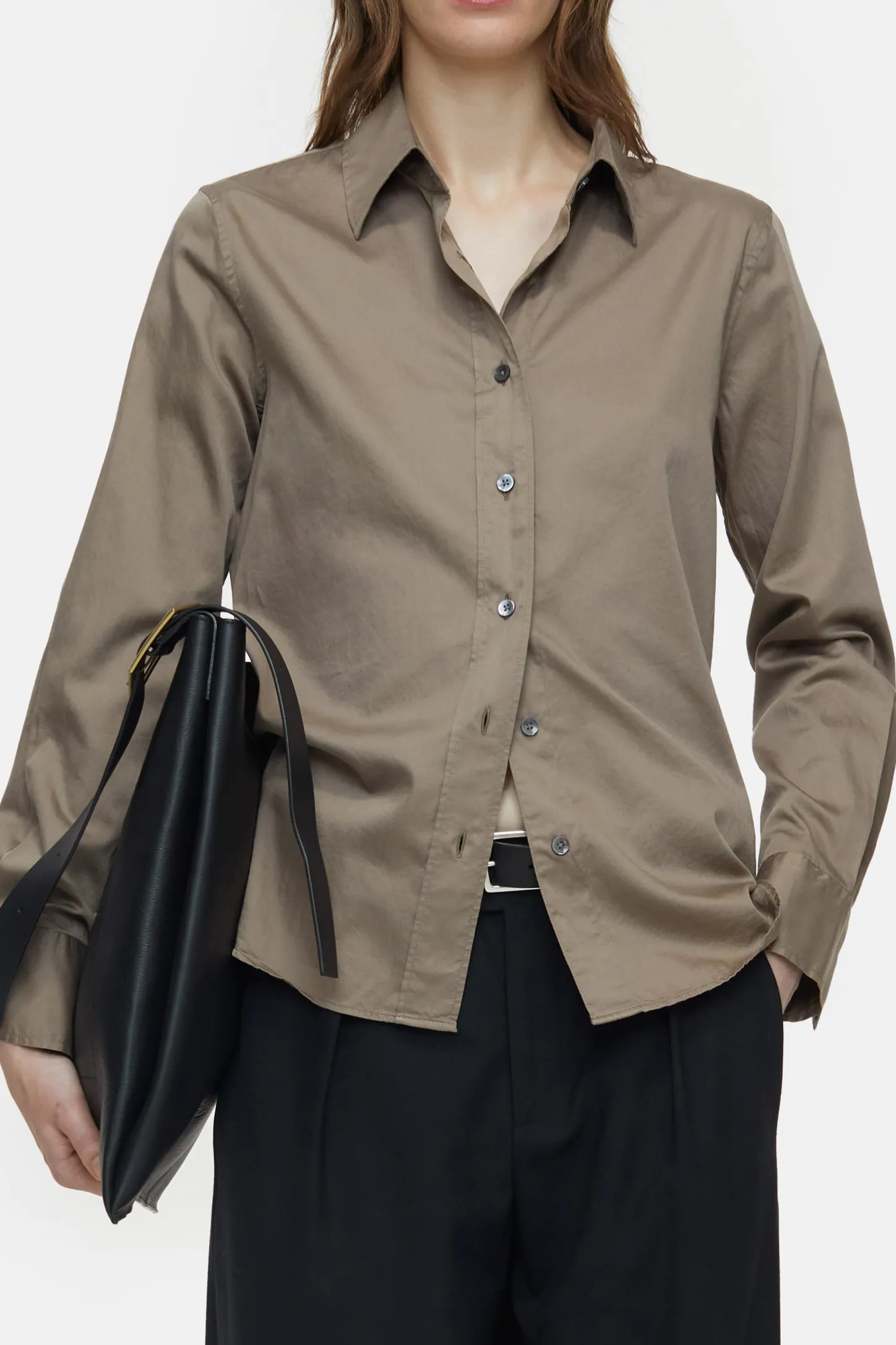 CLOSED Overhemden En Blouses>Katoenen Satijnen Blouse Malen