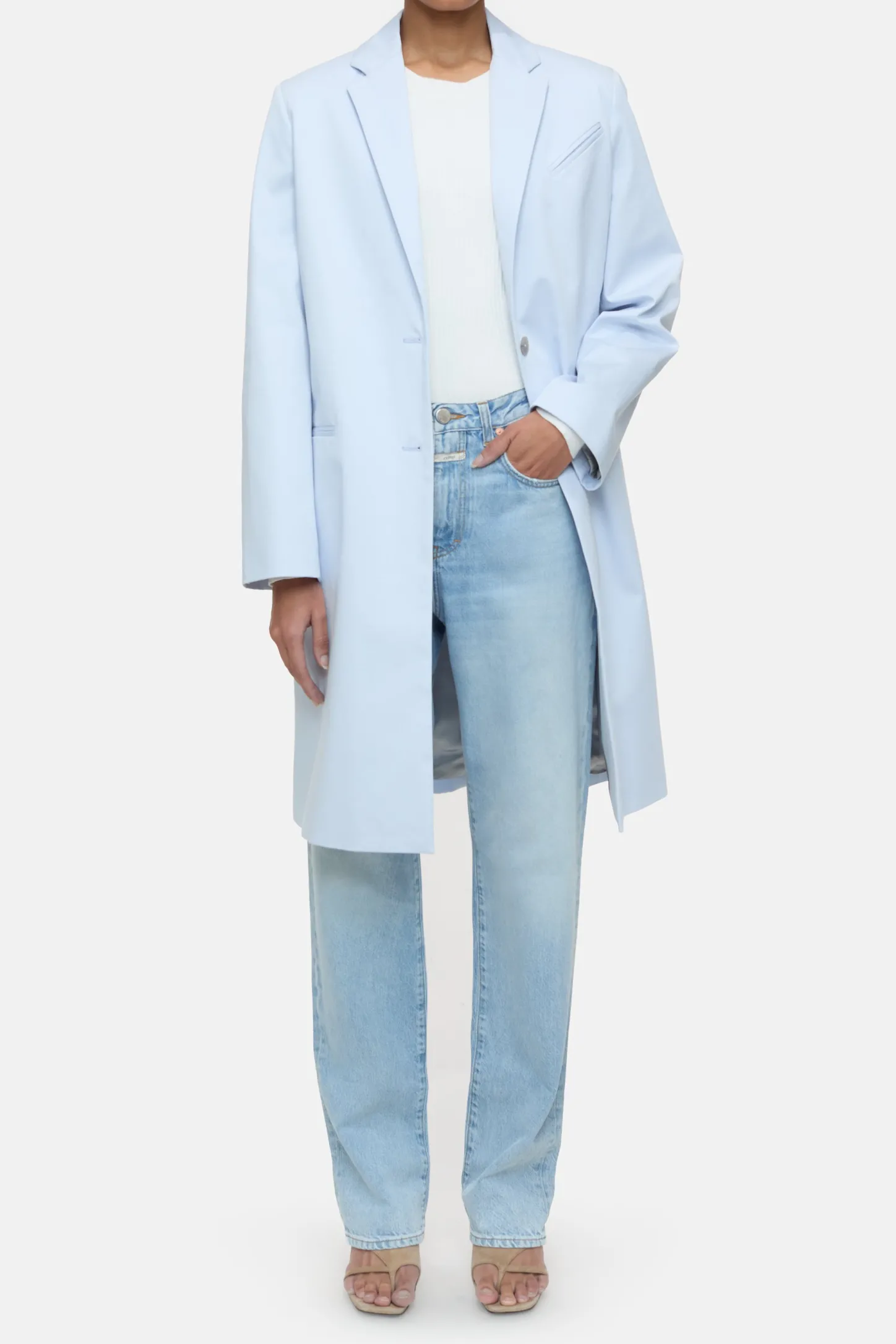 CLOSED Jassen En Jassen>Katoenen Twill Jas Zacht Blauw