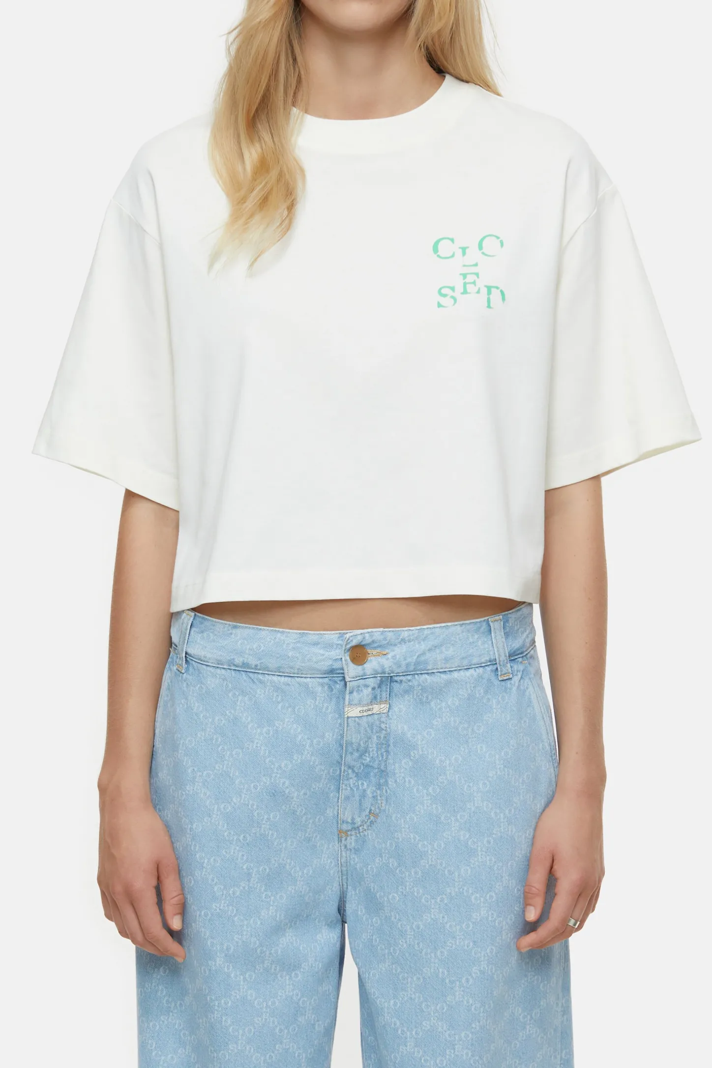 CLOSED T-Shirts>Kort T-Shirt Ivoor