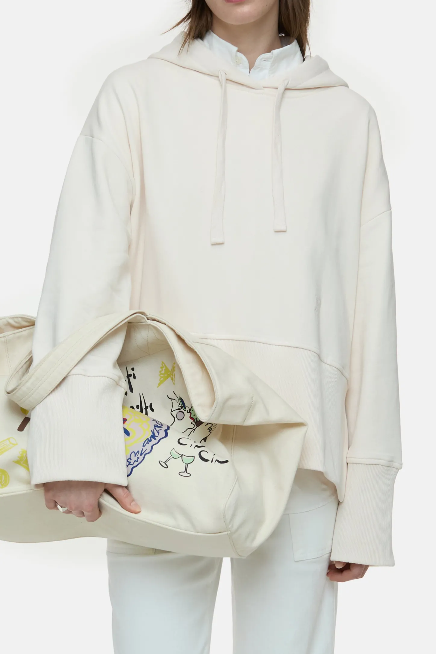 CLOSED Sweatshirts>Korte Capuchon Kalksteen