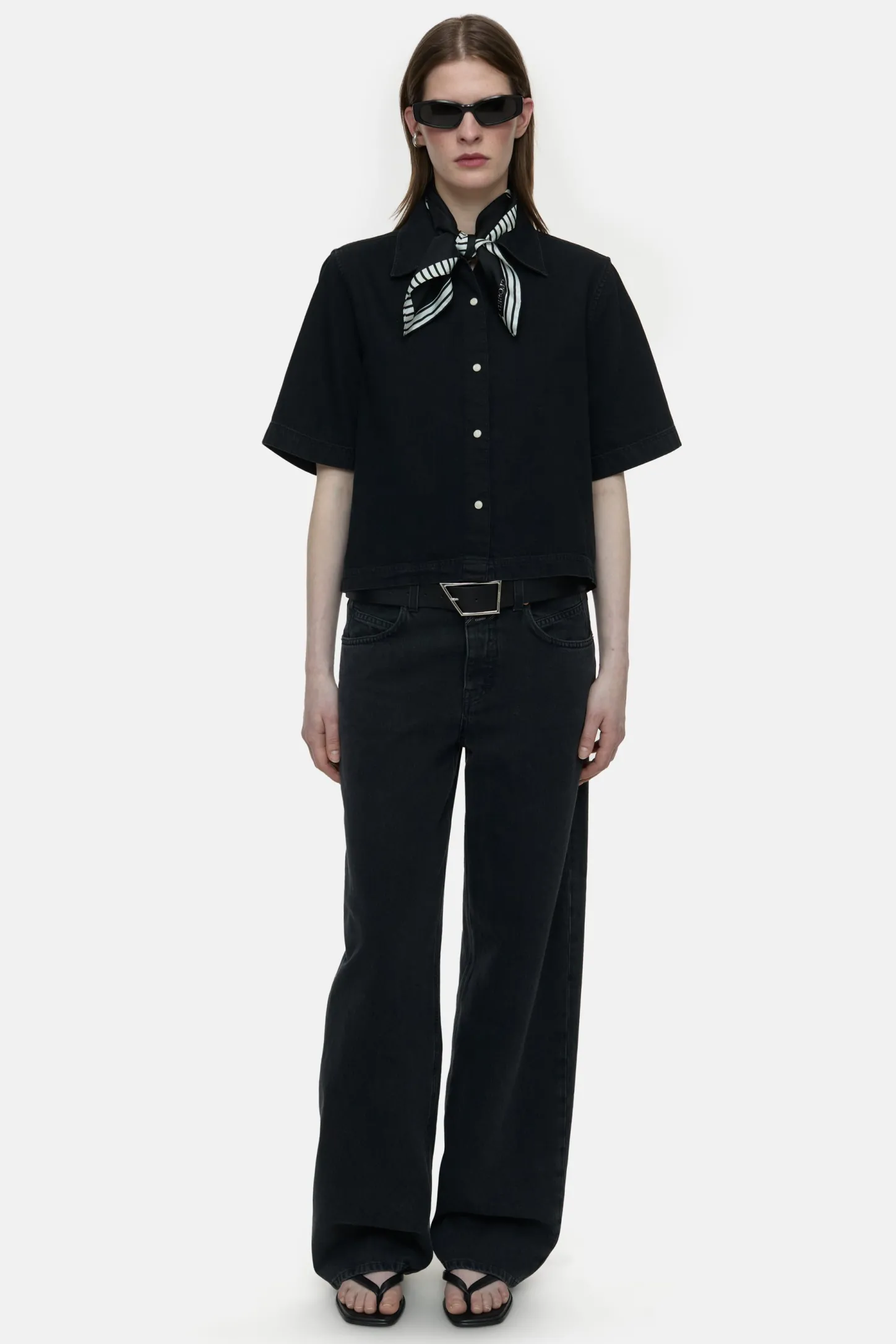 CLOSED Overhemden En Blouses>Korte Spijkerblouse Zwart