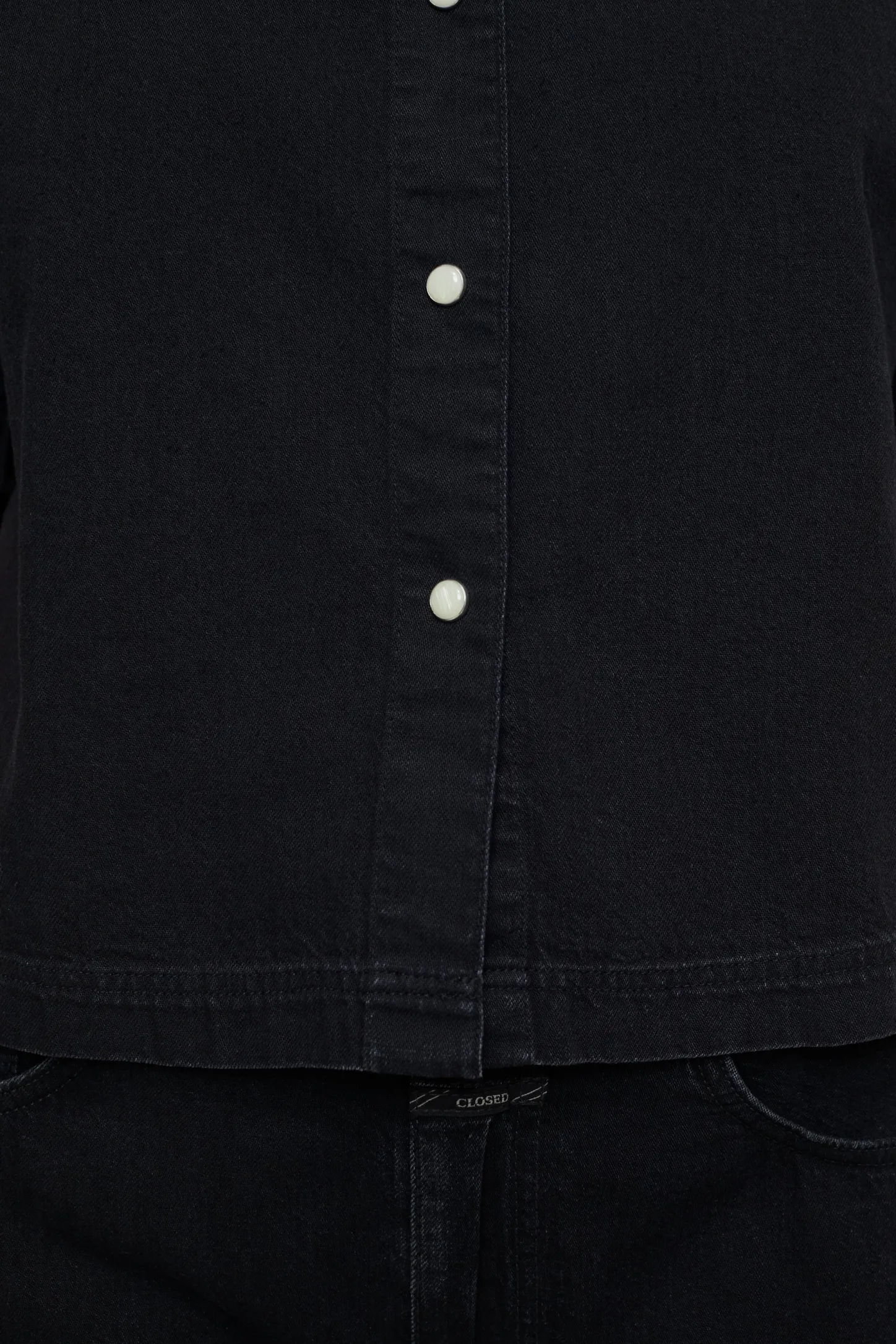 CLOSED Overhemden En Blouses>Korte Spijkerblouse Zwart