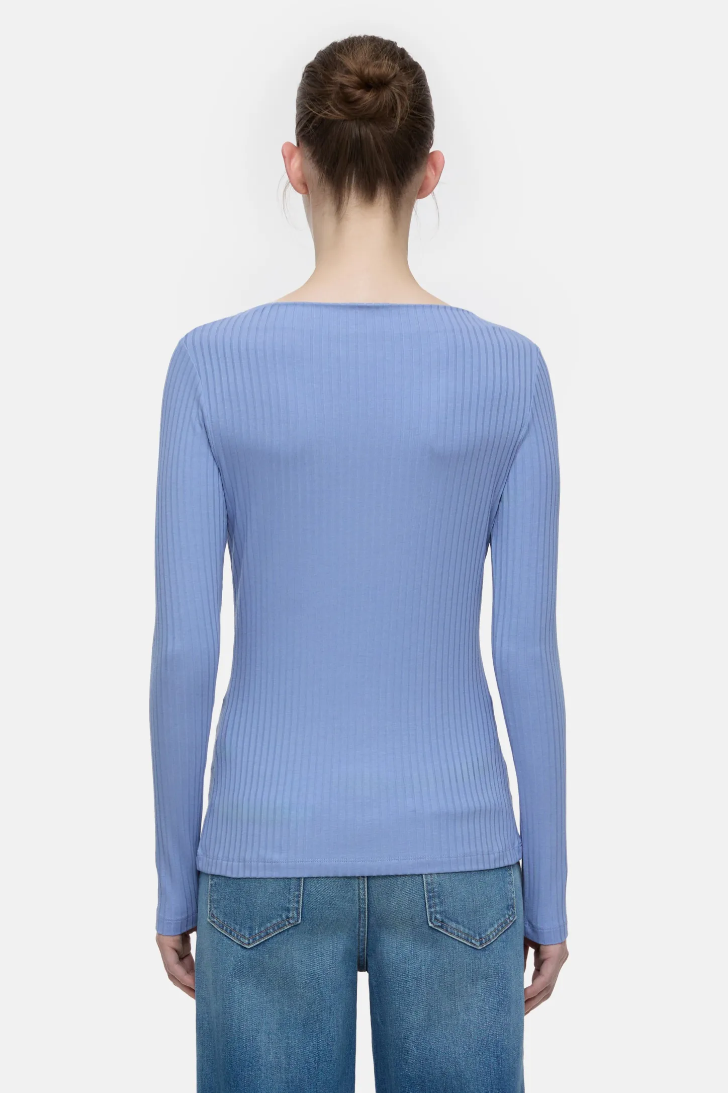 CLOSED T-Shirts>Lange Mouw Met Hoge Kraag Blauwe Horizon