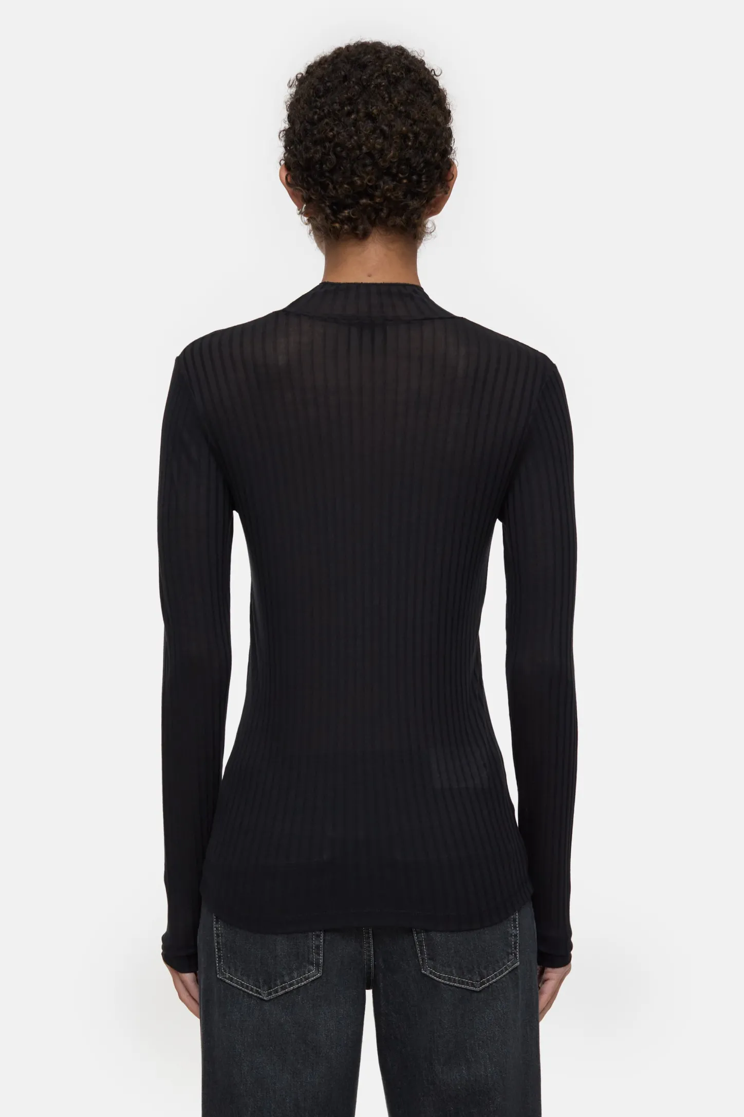 CLOSED T-Shirts>Lange Mouw Met Kraag Zwart
